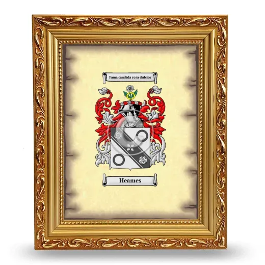 Heames Coat of Arms Framed - Gold
