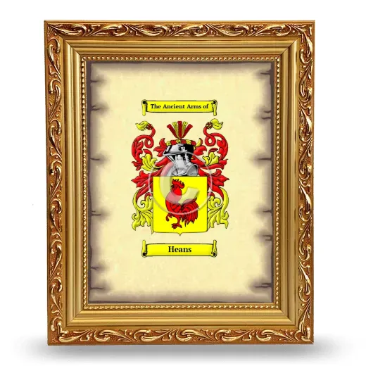 Heans Coat of Arms Framed - Gold