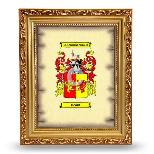 Heant Coat of Arms Framed - Gold