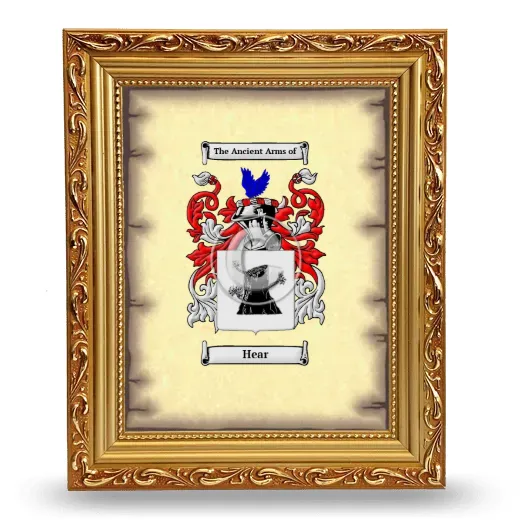 Hear Coat of Arms Framed - Gold