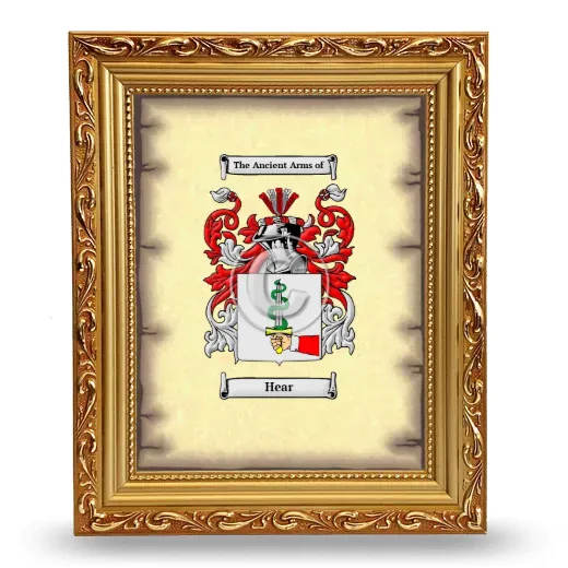 Hear Coat of Arms Framed - Gold