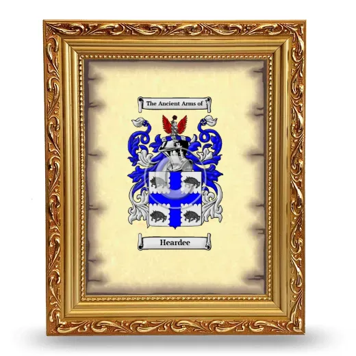 Heardee Coat of Arms Framed - Gold