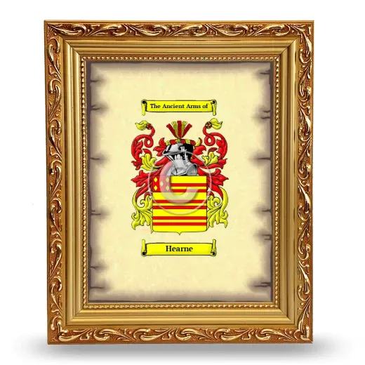 Hearne Coat of Arms Framed - Gold