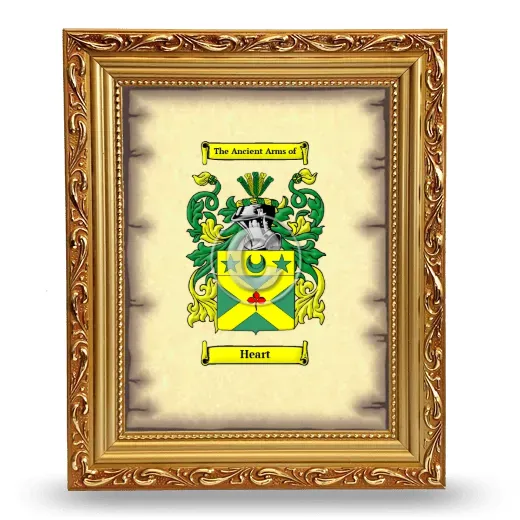 Heart Coat of Arms Framed - Gold