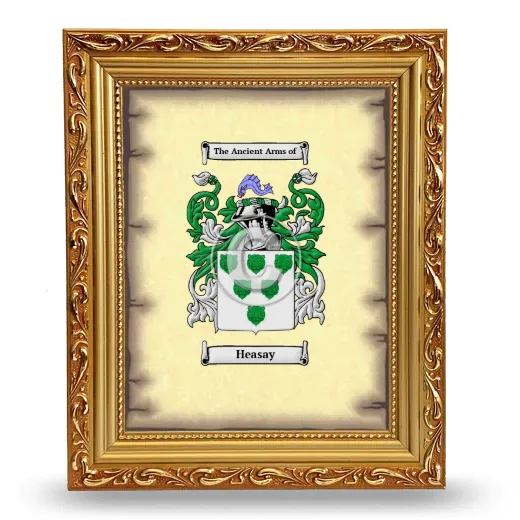 Heasay Coat of Arms Framed - Gold