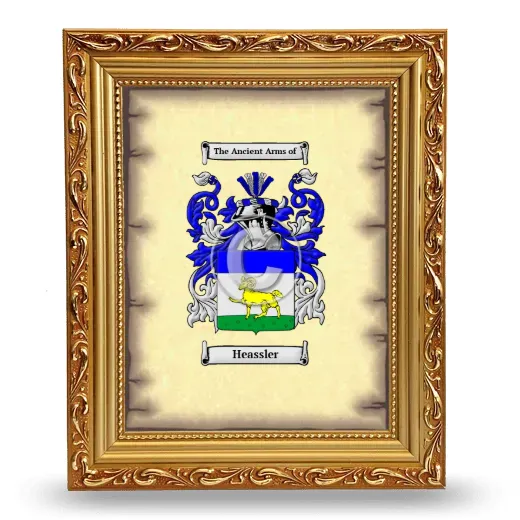 Heassler Coat of Arms Framed - Gold