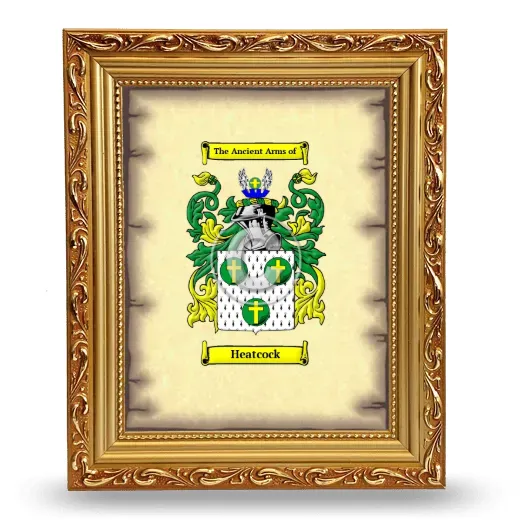 Heatcock Coat of Arms Framed - Gold