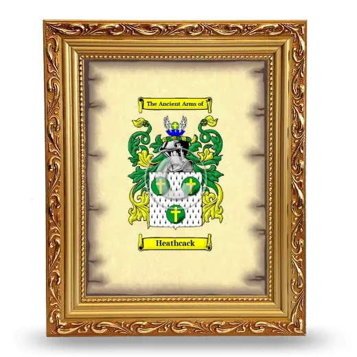 Heathcack Coat of Arms Framed - Gold