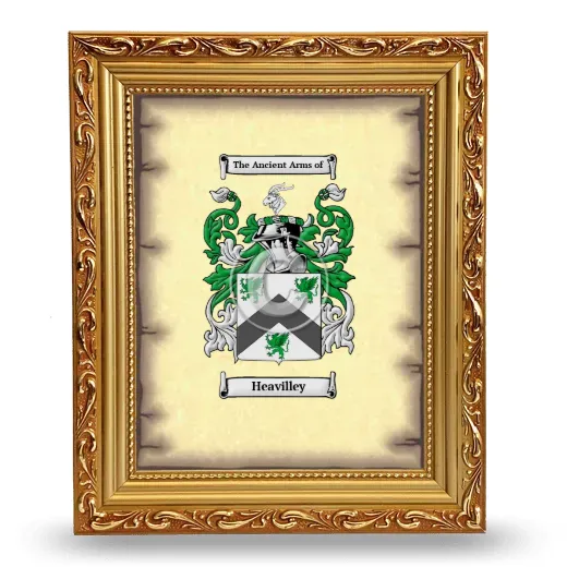 Heavilley Coat of Arms Framed - Gold