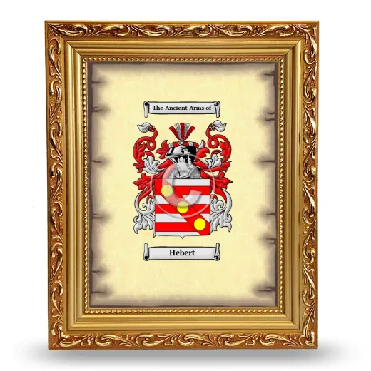 Hebert Coat of Arms Framed - Gold