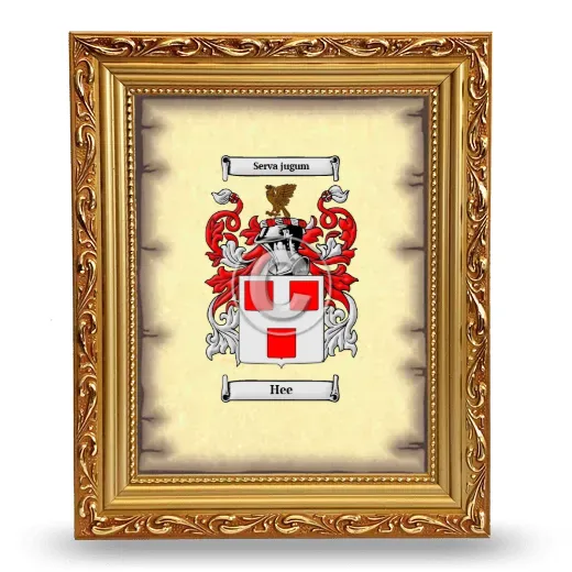 Hee Coat of Arms Framed - Gold