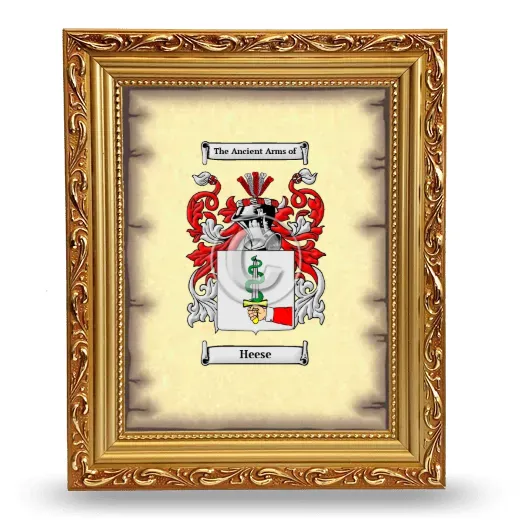 Heese Coat of Arms Framed - Gold