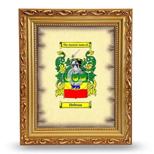 Heferan Coat of Arms Framed - Gold