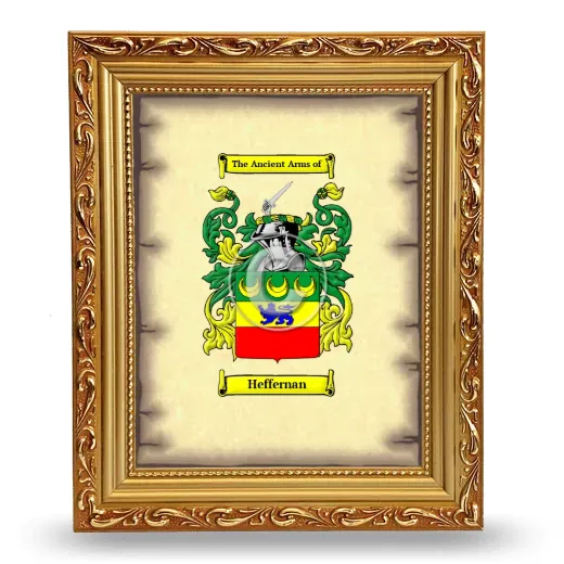 Heffernan Coat of Arms Framed - Gold