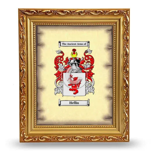Heflin Coat of Arms Framed - Gold