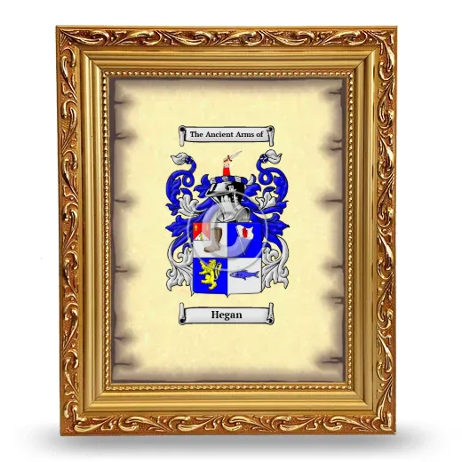 Hegan Coat of Arms Framed - Gold
