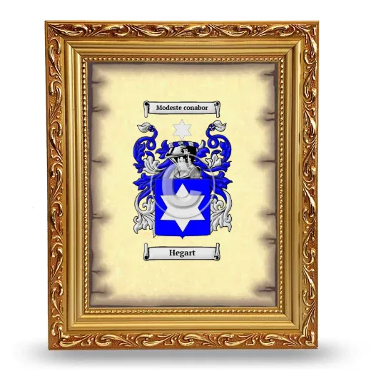 Hegart Coat of Arms Framed - Gold