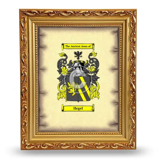 Hegel Coat of Arms Framed - Gold