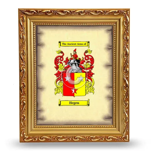 Hegen Coat of Arms Framed - Gold