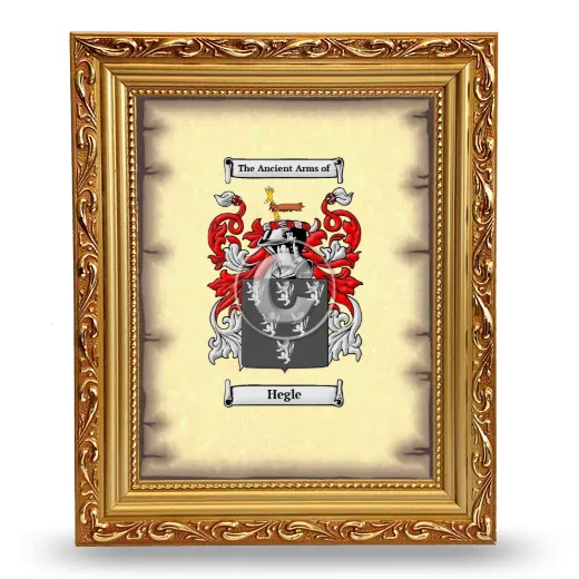 Hegle Coat of Arms Framed - Gold