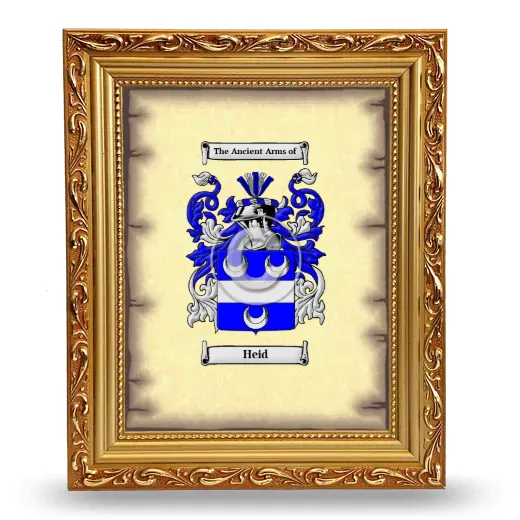 Heid Coat of Arms Framed - Gold