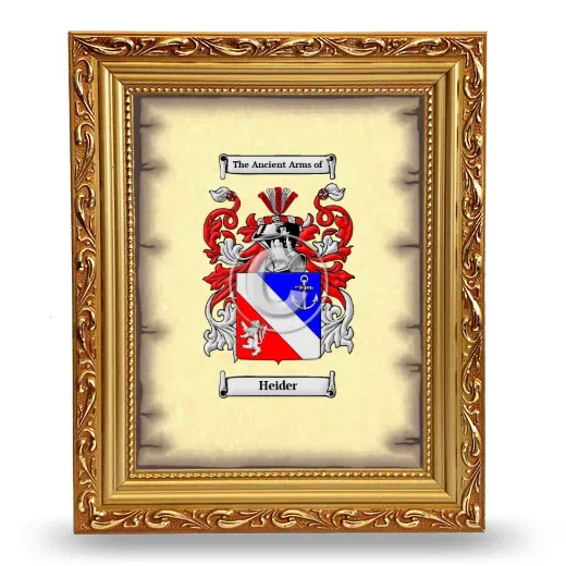 Heider Coat of Arms Framed - Gold