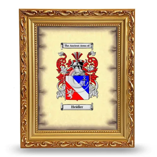 Heidler Coat of Arms Framed - Gold