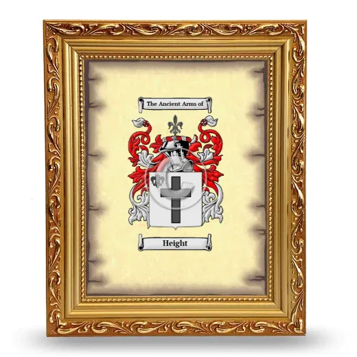 Height Coat of Arms Framed - Gold