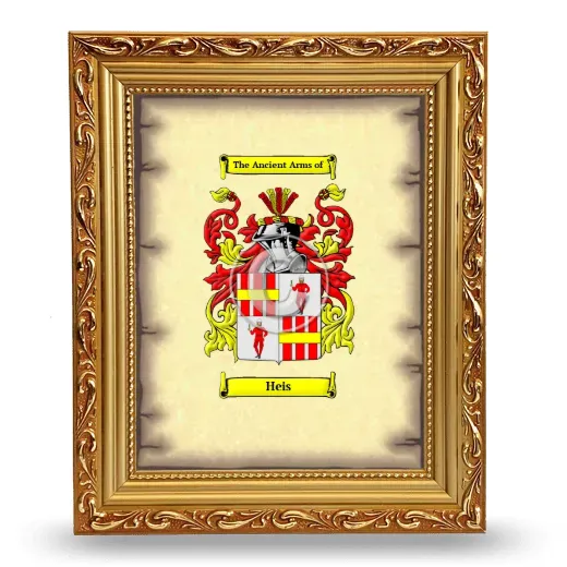 Heis Coat of Arms Framed - Gold