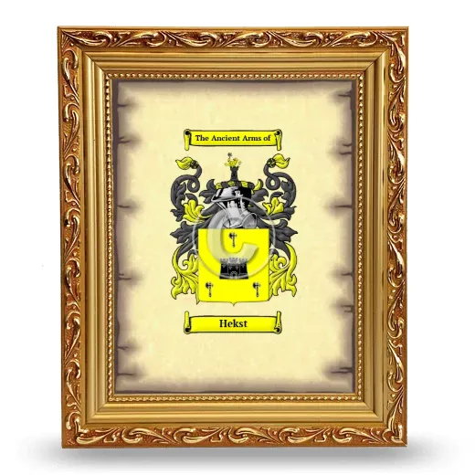 Hekst Coat of Arms Framed - Gold