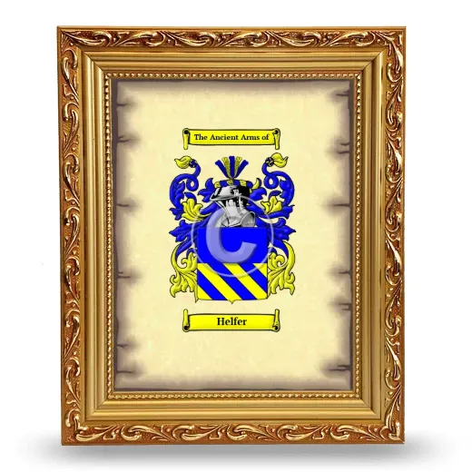 Helfer Coat of Arms Framed - Gold