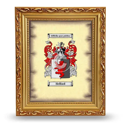 Helford Coat of Arms Framed - Gold