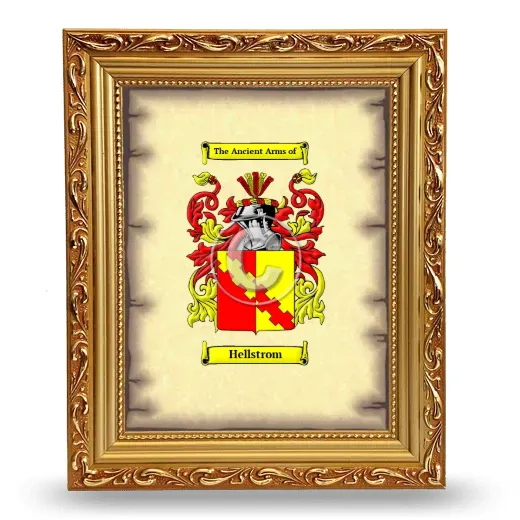 Hellstrom Coat of Arms Framed - Gold