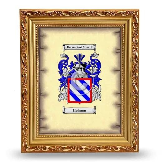 Helman Coat of Arms Framed - Gold