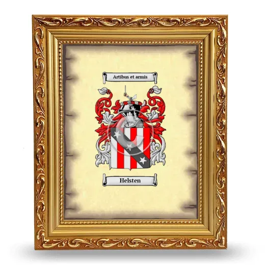 Helsten Coat of Arms Framed - Gold