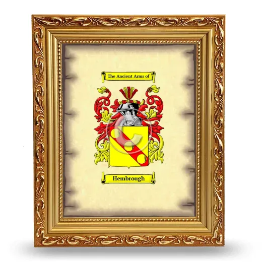 Hembrough Coat of Arms Framed - Gold