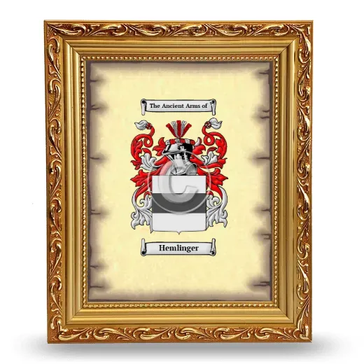 Hemlinger Coat of Arms Framed - Gold