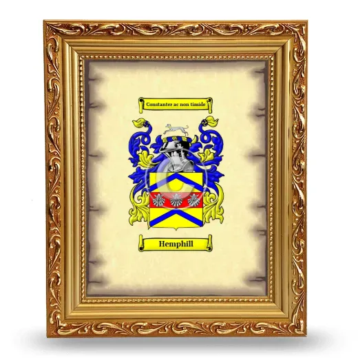 Hemphill Coat of Arms Framed - Gold