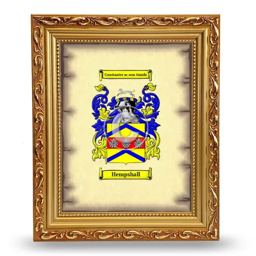 Hempshall Coat of Arms Framed - Gold