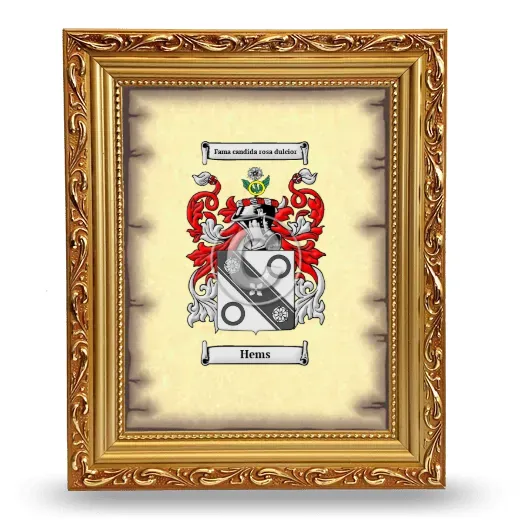 Hems Coat of Arms Framed - Gold