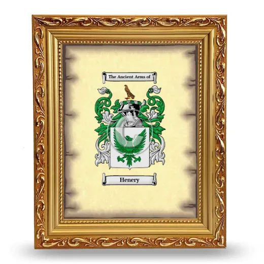 Henery Coat of Arms Framed - Gold