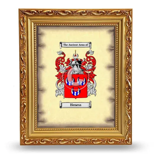 Heness Coat of Arms Framed - Gold