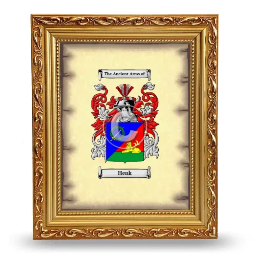 Henk Coat of Arms Framed - Gold