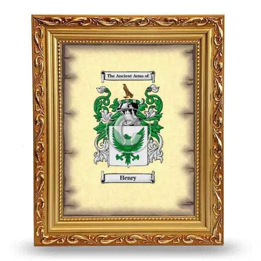 Henry Coat of Arms Framed - Gold