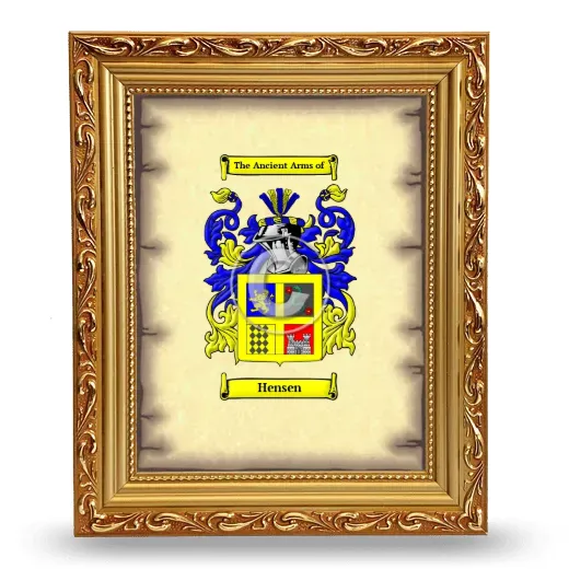 Hensen Coat of Arms Framed - Gold