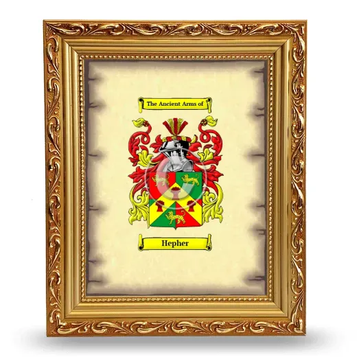 Hepher Coat of Arms Framed - Gold