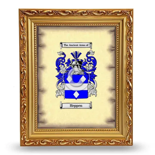 Heppen Coat of Arms Framed - Gold