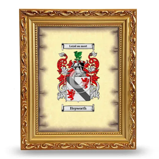 Hepworth Coat of Arms Framed - Gold