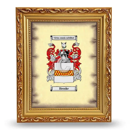 Herake Coat of Arms Framed - Gold