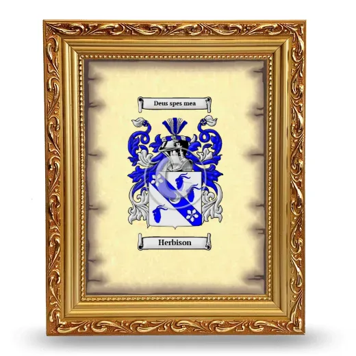 Herbison Coat of Arms Framed - Gold